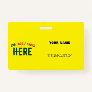 STYLISH MODERN CUSTOM BRIGHT YELLOW VERIFIED BRAND ID BADGE