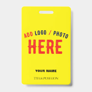 STYLISH MODERN CUSTOM BRIGHT YELLOW VERIFIED BRAND ID BADGE