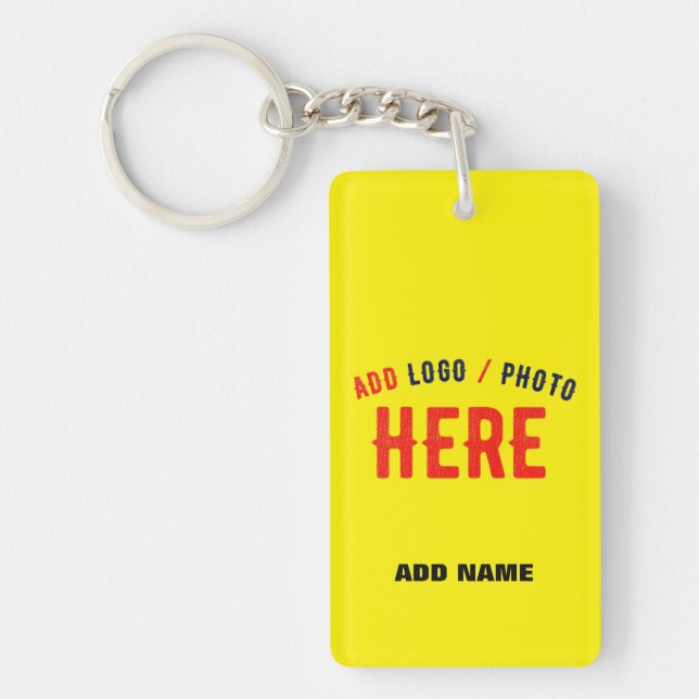 STYLISH MODERN CUSTOM BRIGHT YELLOW VERIFIED BRAND KEY RING (Front)