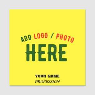 STYLISH MODERN CUSTOM BRIGHT YELLOW VERIFIED BRAND NAME TAG