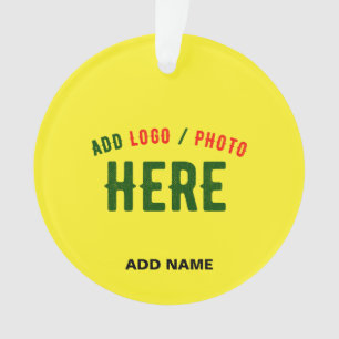 STYLISH MODERN CUSTOM BRIGHT YELLOW VERIFIED BRAND ORNAMENT