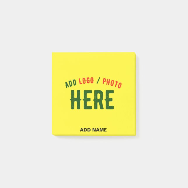 STYLISH MODERN CUSTOM BRIGHT YELLOW VERIFIED BRAND POST-IT NOTES (Front)