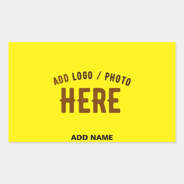 STYLISH MODERN CUSTOM BRIGHT YELLOW VERIFIED BRAND RECTANGULAR STICKER (Front)