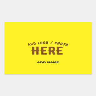 STYLISH MODERN CUSTOM BRIGHT YELLOW VERIFIED BRAND RECTANGULAR STICKER