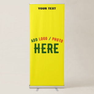 STYLISH MODERN CUSTOM BRIGHT YELLOW VERIFIED BRAND RETRACTABLE BANNER