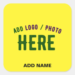 STYLISH MODERN CUSTOM BRIGHT YELLOW VERIFIED BRAND SQUARE STICKER
