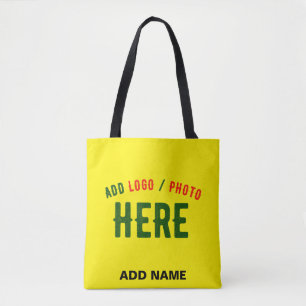 STYLISH MODERN CUSTOM BRIGHT YELLOW VERIFIED BRAND TOTE BAG