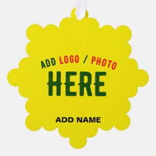 STYLISH MODERN CUSTOM BRIGHT YELLOW VERIFIED BRAND TREE DECORATION CARD