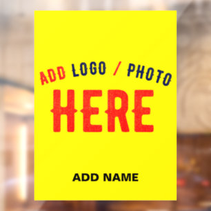 STYLISH MODERN CUSTOM BRIGHT YELLOW VERIFIED BRAND WINDOW CLING
