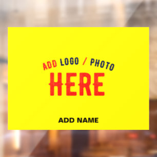 STYLISH MODERN CUSTOM BRIGHT YELLOW VERIFIED BRAND WINDOW CLING