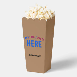 STYLISH MODERN CUSTOM BROWN VERIFIED BRAND POPCORN FAVOUR BOX