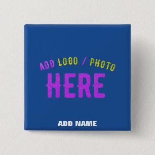 STYLISH MODERN CUSTOM COBALT BLUE VERIFIED BRANDED 15 CM SQUARE BADGE