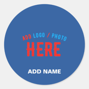 STYLISH MODERN CUSTOM COBALT BLUE VERIFIED BRANDED CLASSIC ROUND STICKER