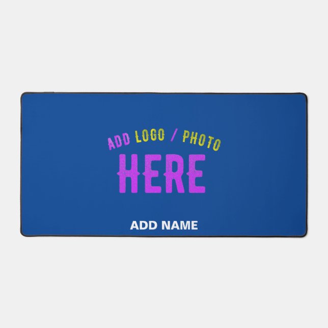 STYLISH MODERN CUSTOM COBALT BLUE VERIFIED BRANDED DESK MAT (Front)
