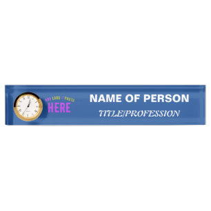 STYLISH MODERN CUSTOM COBALT BLUE VERIFIED BRANDED NAMEPLATE