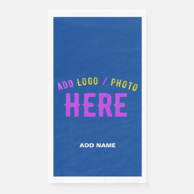 STYLISH MODERN CUSTOM COBALT BLUE VERIFIED BRANDED NAPKIN (Front)