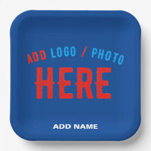 STYLISH MODERN CUSTOM COBALT BLUE VERIFIED BRANDED PAPER PLATE