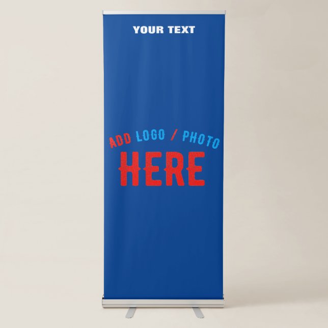 STYLISH MODERN CUSTOM COBALT BLUE VERIFIED BRANDED RETRACTABLE BANNER (Front)