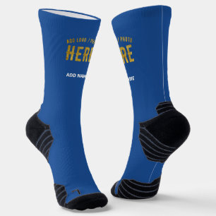 STYLISH MODERN CUSTOM COBALT BLUE VERIFIED BRANDED SOCKS