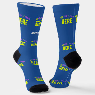 STYLISH MODERN CUSTOM COBALT BLUE VERIFIED BRANDED SOCKS