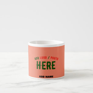 STYLISH MODERN CUSTOM CORAL ORANGE VERIFIED BRAND ESPRESSO CUP