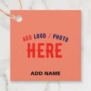 STYLISH MODERN CUSTOM CORAL ORANGE VERIFIED BRAND FAVOUR TAGS