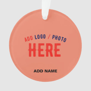 STYLISH MODERN CUSTOM CORAL ORANGE VERIFIED BRAND ORNAMENT
