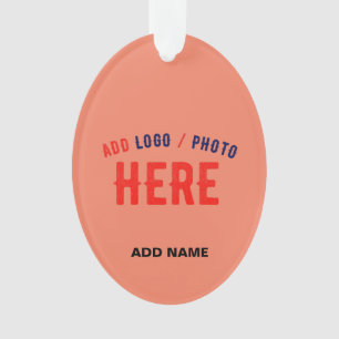 STYLISH MODERN CUSTOM CORAL ORANGE VERIFIED BRAND ORNAMENT