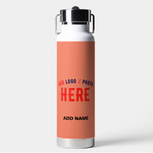 STYLISH MODERN CUSTOM CORAL ORANGE VERIFIED BRAND WATER BOTTLE