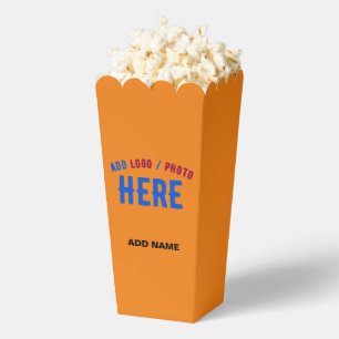 STYLISH MODERN CUSTOM DARK ORANGE BRANDED POPCORN FAVOUR BOX