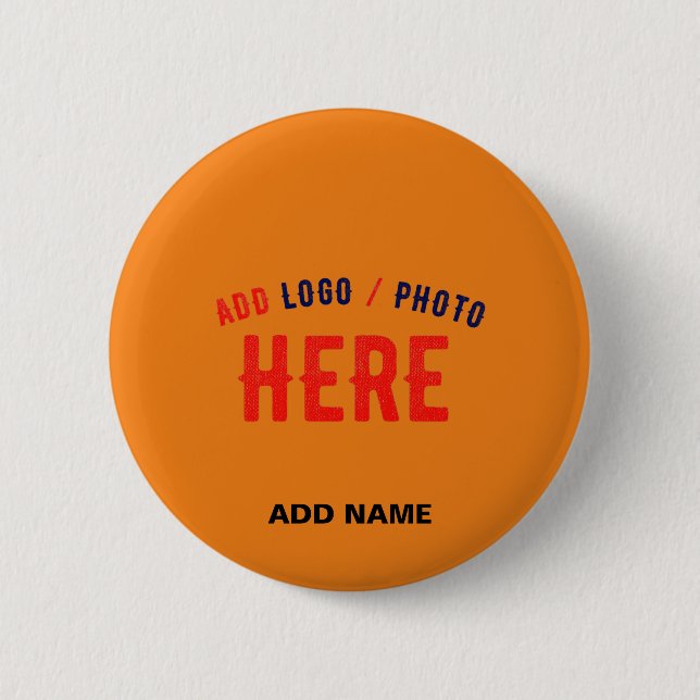 STYLISH MODERN CUSTOM DARK ORANGE VERIFIED BRANDED 6 CM ROUND BADGE (Front)