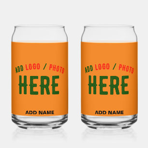 STYLISH MODERN CUSTOM DARK ORANGE VERIFIED BRANDED CAN GLASS