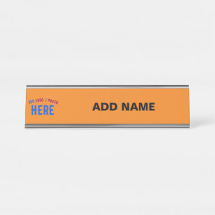 STYLISH MODERN CUSTOM DARK ORANGE VERIFIED BRANDED DESK NAME PLATE