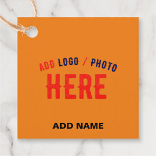 STYLISH MODERN CUSTOM DARK ORANGE VERIFIED BRANDED FAVOUR TAGS