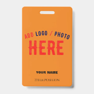 STYLISH MODERN CUSTOM DARK ORANGE VERIFIED BRANDED ID BADGE