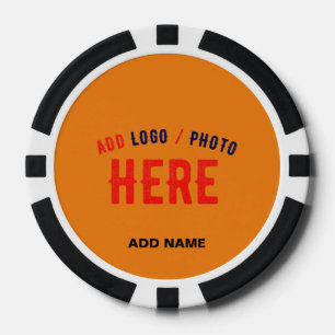 STYLISH MODERN CUSTOM DARK ORANGE VERIFIED BRANDED POKER CHIPS