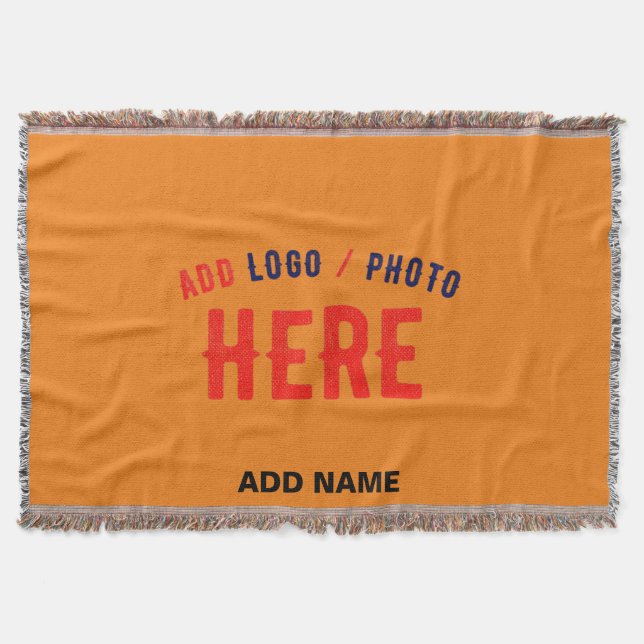 STYLISH MODERN CUSTOM DARK ORANGE VERIFIED BRANDED THROW BLANKET (Front)