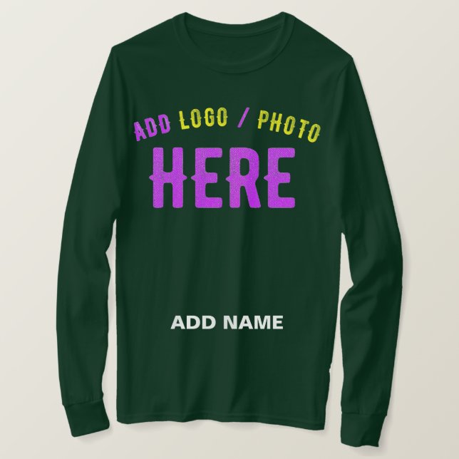 STYLISH MODERN CUSTOM DEEP FOREST GREEN BRANDED T-Shirt (Design Front)