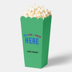 STYLISH MODERN CUSTOM EMERALD GREEN BRAND POPCORN FAVOUR BOX