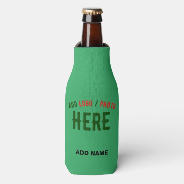 STYLISH MODERN CUSTOM EMERALD GREEN VERIFIED BRAND BOTTLE COOLER (Bottle Front)
