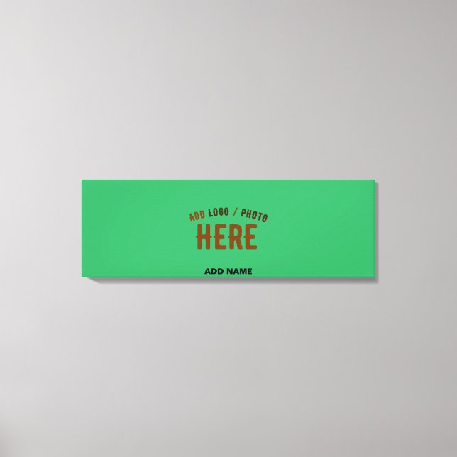 STYLISH MODERN CUSTOM EMERALD GREEN VERIFIED BRAND CANVAS PRINT (Front)