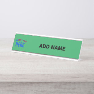 STYLISH MODERN CUSTOM EMERALD GREEN VERIFIED BRAND DESK NAME PLATE