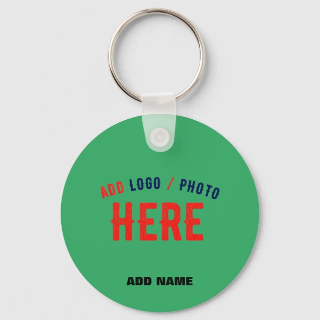 STYLISH MODERN CUSTOM EMERALD GREEN VERIFIED BRAND KEY RING (Front)