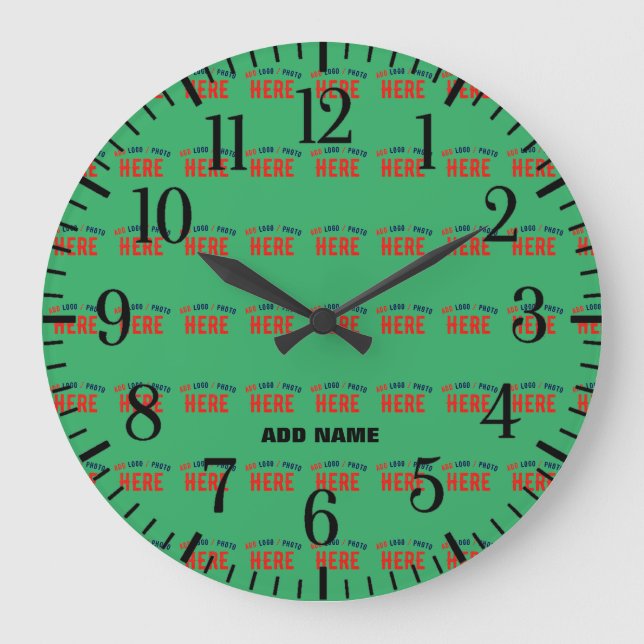 STYLISH MODERN CUSTOM EMERALD GREEN VERIFIED BRAND LARGE CLOCK (Front)