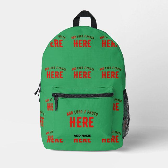 STYLISH MODERN CUSTOM EMERALD GREEN VERIFIED BRAND PRINTED BACKPACK (Front)