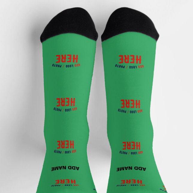 STYLISH MODERN CUSTOM EMERALD GREEN VERIFIED BRAND SOCKS (Top)