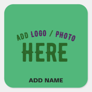 STYLISH MODERN CUSTOM EMERALD GREEN VERIFIED BRAND SQUARE STICKER