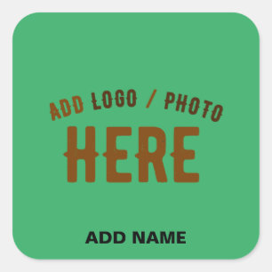 STYLISH MODERN CUSTOM EMERALD GREEN VERIFIED BRAND SQUARE STICKER