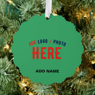 STYLISH MODERN CUSTOM EMERALD GREEN VERIFIED BRAND TREE DECORATION CARD