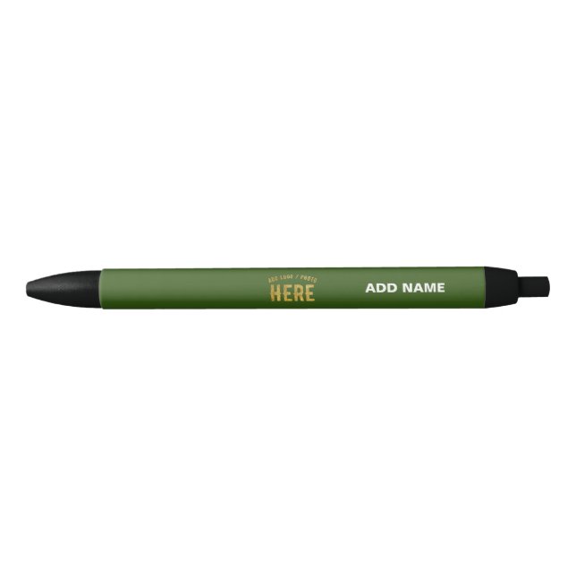 STYLISH MODERN CUSTOM FOREST GREEN VERIFIED BRAND BLACK INK PEN (Front)